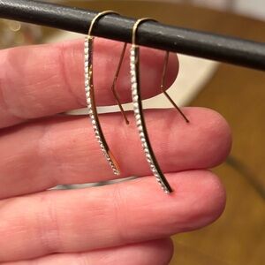 Delicate Gold Crystal Drop Earrings